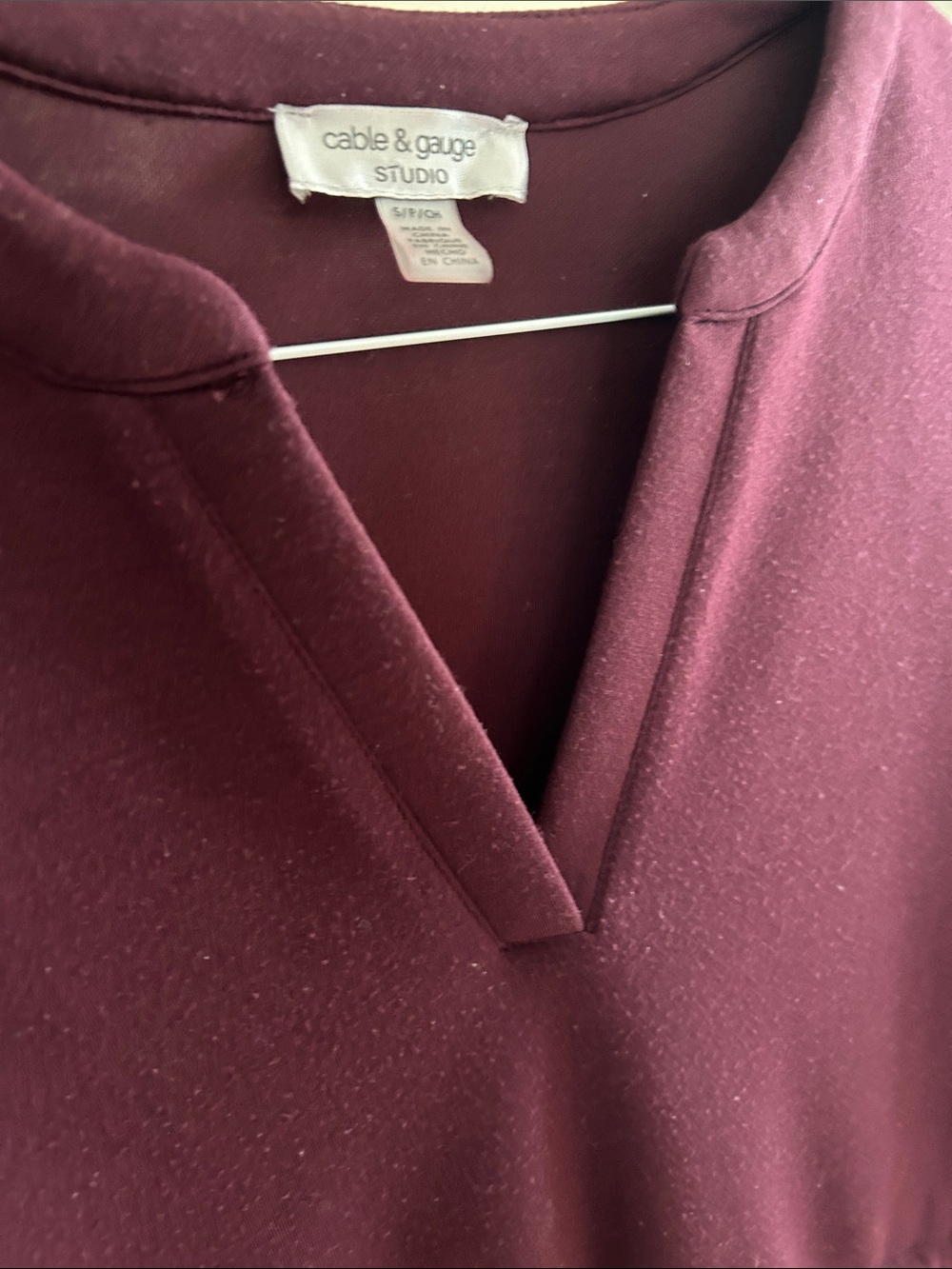 Maroon Drawstring Pullover Top - Picture 3 of 3